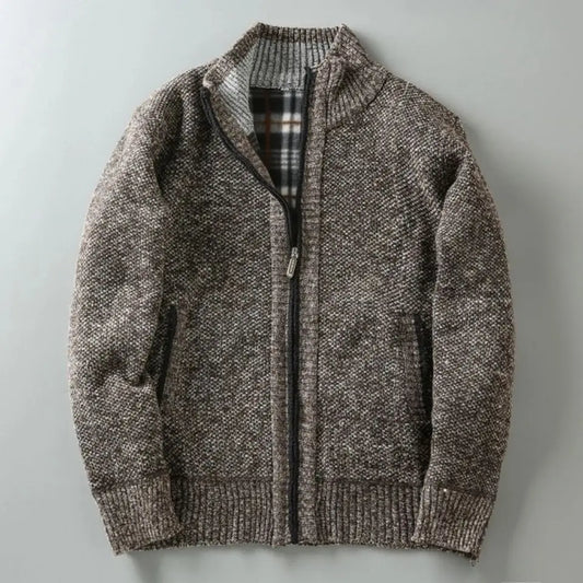 Harrington Ribbed Zip Cardigan