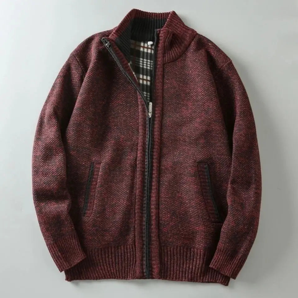 Harrington Ribbed Zip Cardigan