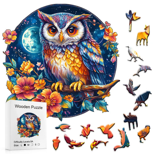 Animals Shaped Owl Wooden Jigsaw Puzzle