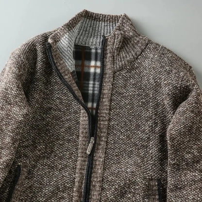 Harrington Ribbed Zip Cardigan