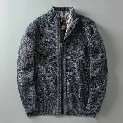 Harrington Ribbed Zip Cardigan