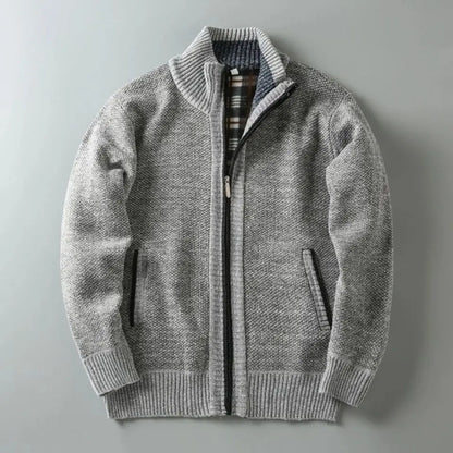 Harrington Ribbed Zip Cardigan