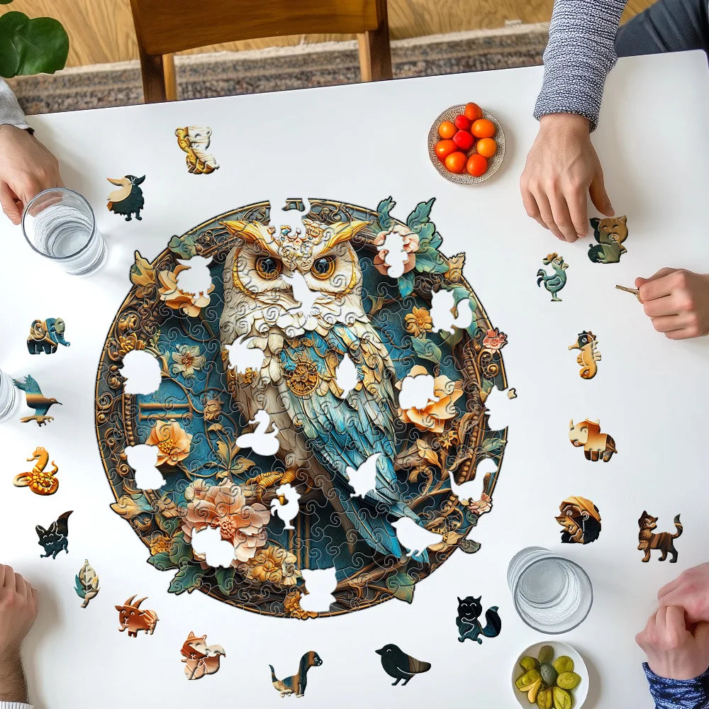 A3 Wooden Flower Owl Jigsaw Puzzles