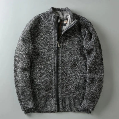 Harrington Ribbed Zip Cardigan
