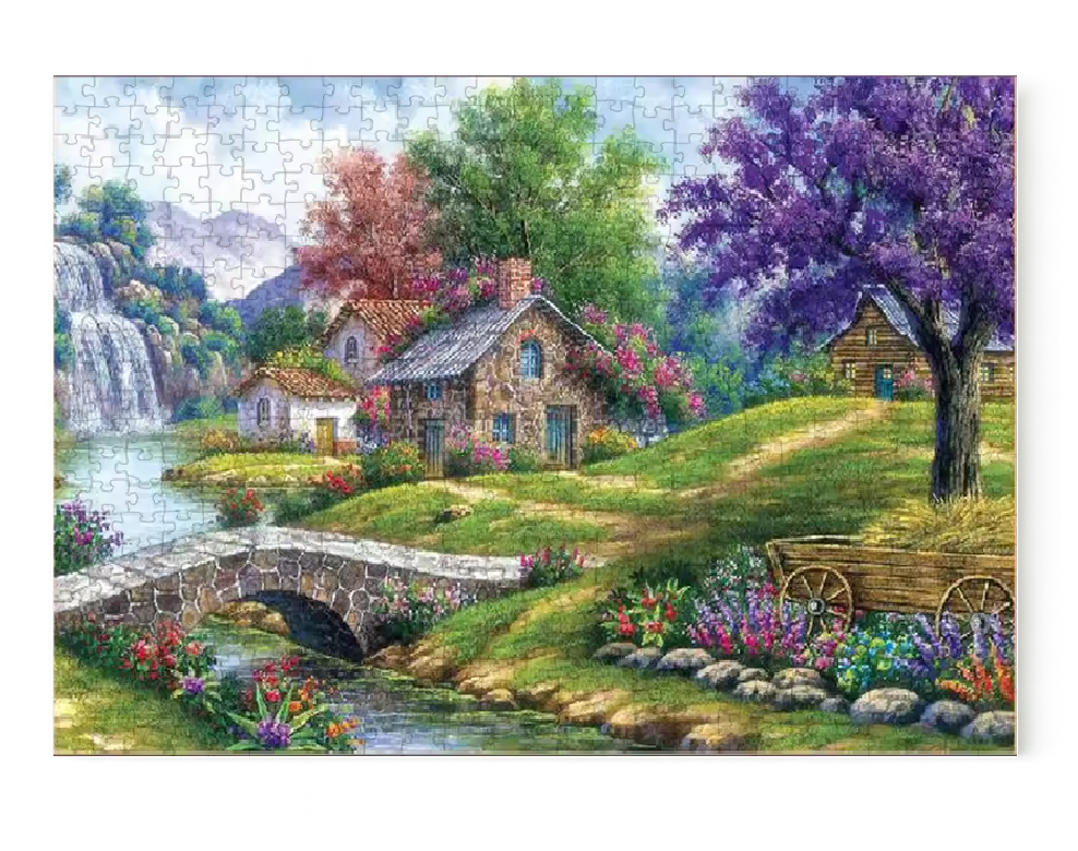 Stone House In Woods - 1000 Pieces Jigsaw Puzzle
